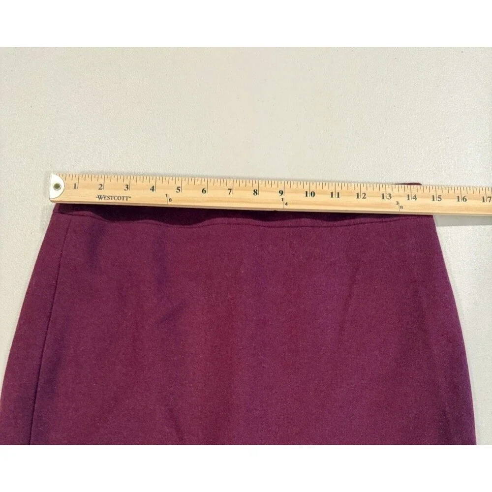 J Crew 'The Pencil Skirt' 4P Burgundy Wool Work Career Office Business Minimal